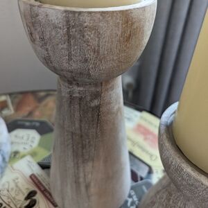 West Elm pillar candle holders
